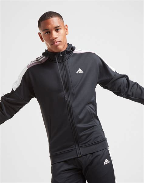 adidas black on black tracksuit.